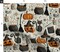 Vintage Halloween Pumpkin Cat Spooky Style Orange Custom Printed Fabric by Spoonflower Various Fabrics by the Yard or Fat Quarter